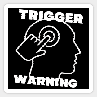 TRIGGER WARNING VHS WHITE Magnet